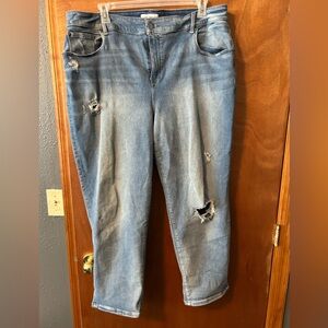 Lane Bryant Light Blue Distressed Boyfriend Jeans